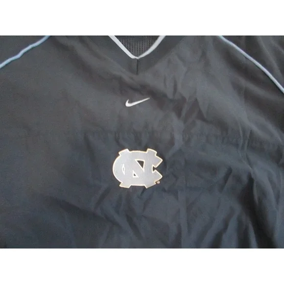 VTG UNC Tar Heels Windbreaker Mens XXL Navy Blue Nike Center Swoosh Pullover - Picture 2 of 11